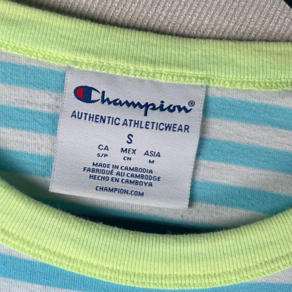 Champion Campus Ringer Stripped/Colour Block Slight Crop T-Shirt -Small in Multi - Picture 5 of 6